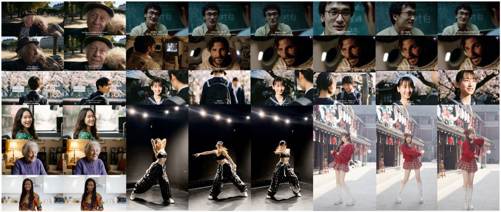 Collage of daVinci-MagiHuman talking video demos